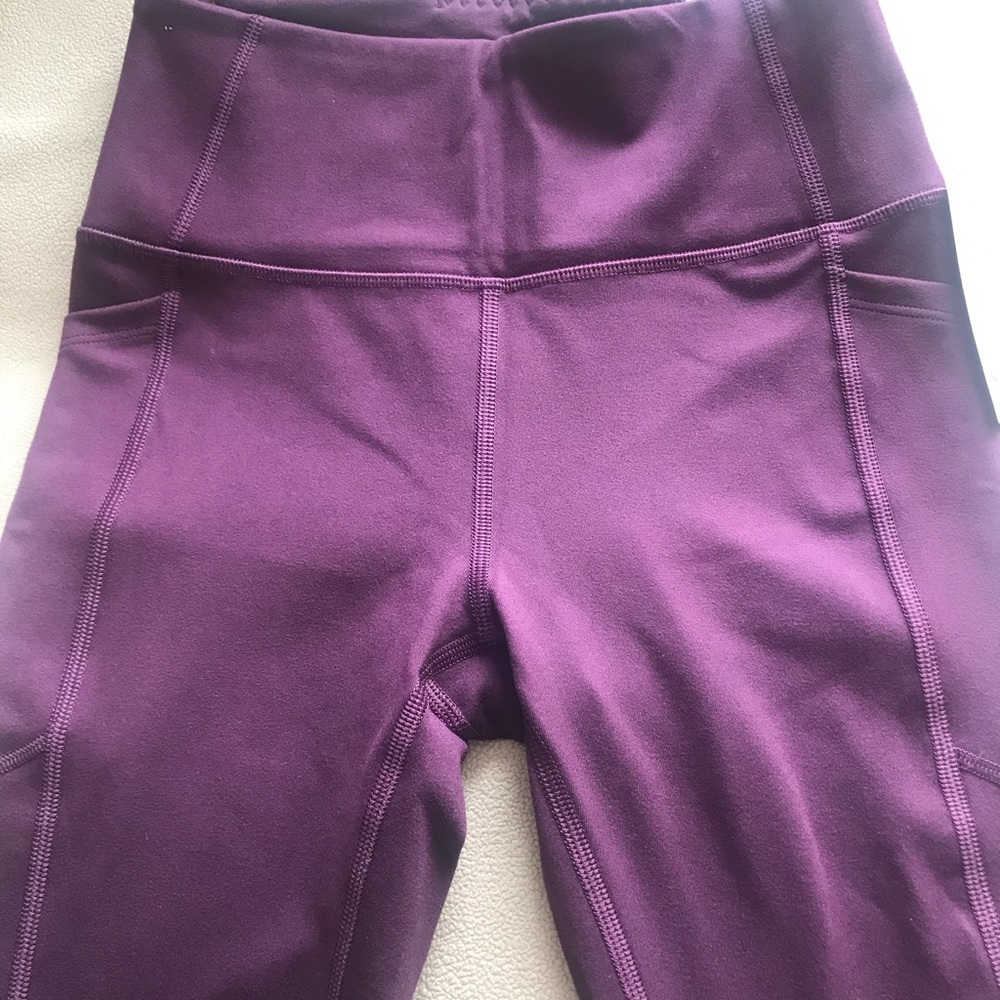 Plum purple Workout Stretch Legging pockets Victoria’s Secret Pants Size 2 yoga - Picture 7 of 8